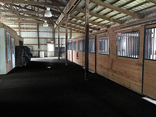 American Floor Mats - Heavy Duty Stall Tiles - Stable/Horse Flooring - Thick, Durable Rubber Solid Black 6 Border Tiles 1/2" Thick Expansion Set