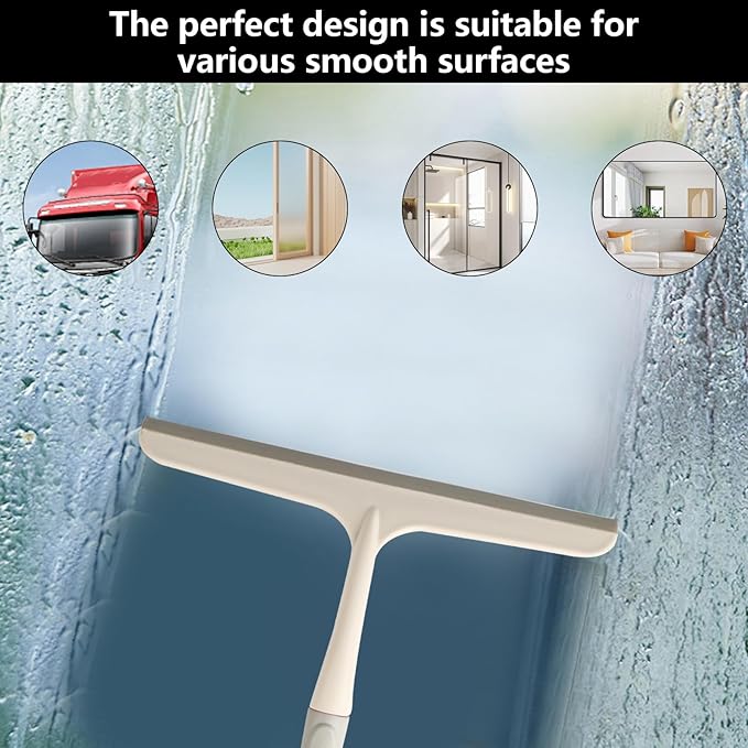 3 Pcs Shower Squeegee for Glass Doors, Car Window Squeegee, Streak-Free Mirror Cleaner Tool for Bathroom Kitchen Sink Countertop Tile Glass Shower Door Scraper Household Squeegees, with 3 Hooks