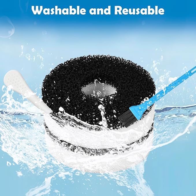 Filter Replacement Compatible with Biorb Aquariums(10 Piece of Carbon Foam, 10 Piece of Regular Foam, 2 Cleaning brushs and 1 Piece Cleaner pad)