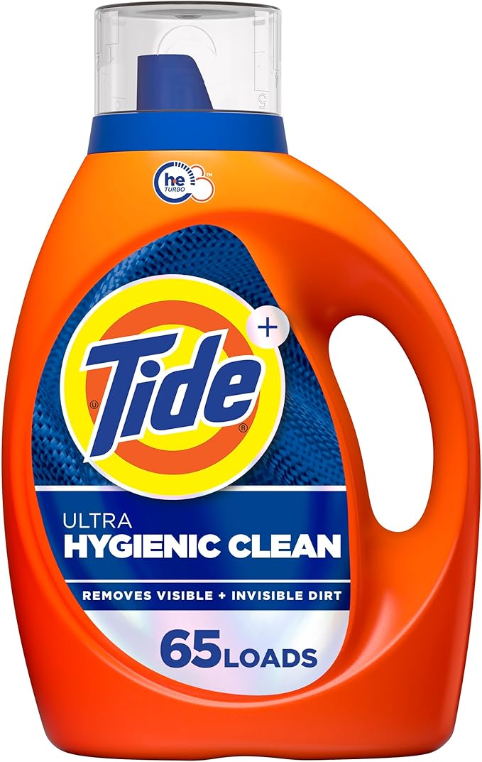 Tide Ultra Hygienic Clean Liquid Laundry Detergent, Original Scent, 92, 65 Loads, Removes visible and invisible dirt, Laundry Detergent Liquid