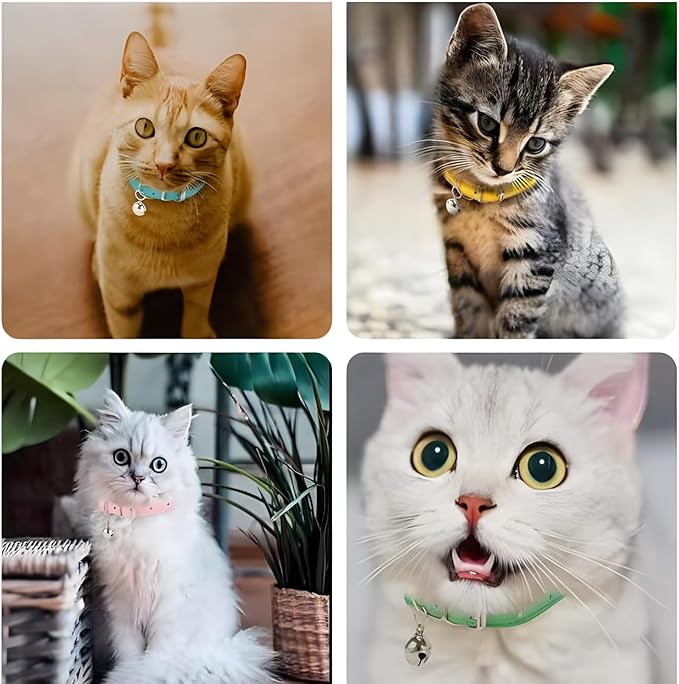Gold XS Dog Collar with Bell, Soft Pu Leather Cat Collars Adjustable Buckle for XXS Extra Small Medium Tiny Female Male Boys Girls Pets Puppy Kitten Teacup Yorkie X-Small