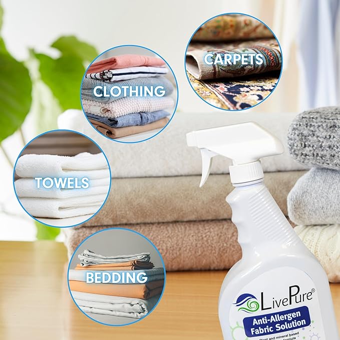 LivePure Anti-Allergen 32 OZ Fabric Spray for Household Surfaces