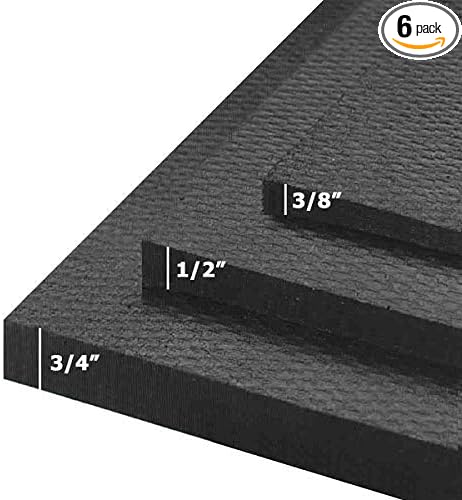 American Floor Mats - Heavy Duty Stall Tiles - Stable/Horse Flooring - Thick, Durable Rubber Solid Black 6 Border Tiles 3/4" Thick Expansion Set