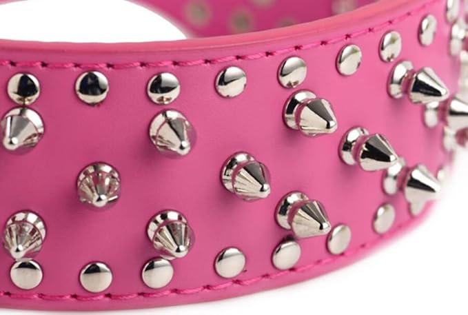 Serijoars Spiked Studded Dog Collar, PU Leather Dog Collar, Adjustable Pet Collars for Medium or Large Breed Pet (M, Camouflage)