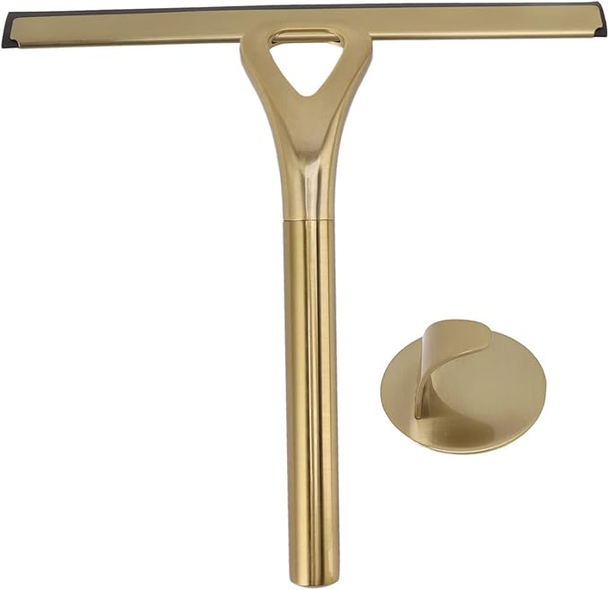 TOPINCN Stainless Steel Squeegee Window Cleaning Glassware Household Tile Squeegees Mirror Scratch Artifact for Glass Cleaner Gold Shower Squeegees