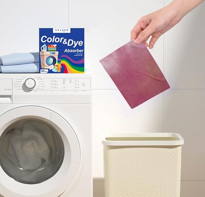 Color Absorber Laundry Sheets 80 Count, Dye Catcher to Prevent Clothes from Smearing, Fragrance Free Color Trapping Sheets for Home School or Apartment
