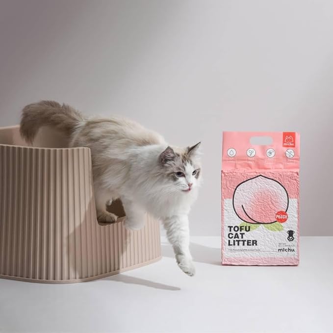 Tofu Cat Litter Natural Clumping Tofu Cat Litter, Fast Clumping and Easily Scoop-able 5.5lb/88oz 5 Scents - Watermelon, 8 Pack