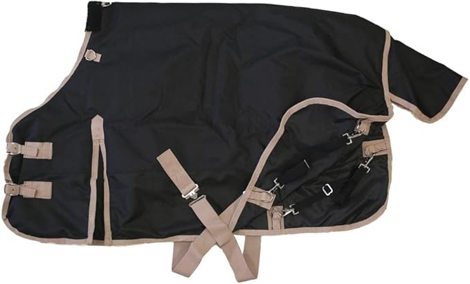 AJ Tack 1200D Waterproof Winter Pony Blanket - 300g Heavyweight Turnout with Fleece Collar, Shoulder Gussets & Tail Flap - Camouflage 62"