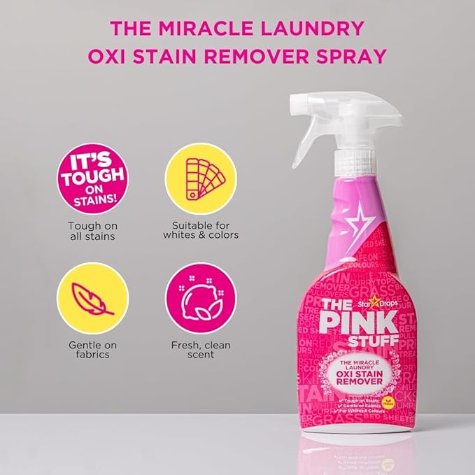 Stardrops - The Pink Stuff - The Miracle Laundry Oxi Stain Remover Spray 2-Pack Bundle (2 Laundry Stain Remover)