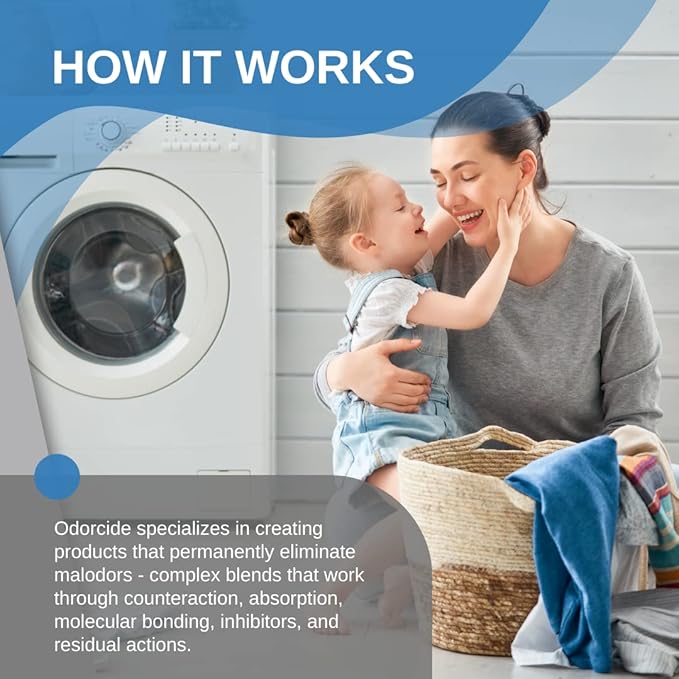 Odorcide – 32 oz Fresh Linen Scent Spray Laundry Odor Eliminator for Strong Odor, All Laundry Uses – Safe, Non-Enzymatic Odor Neutralizer – Laundry Odor Remover for Smoke, Sweat & Pet Odors (32 oz)