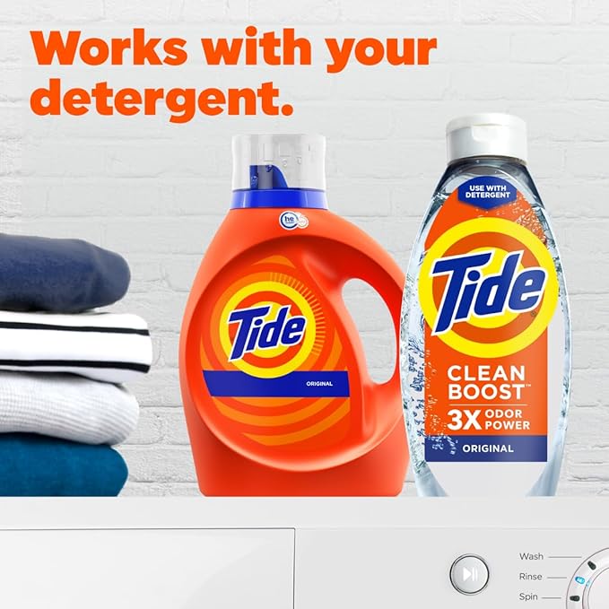 Tide Deep Cleansing Fabric Rinse with 3X Odor Power, Original Scent, 48 oz