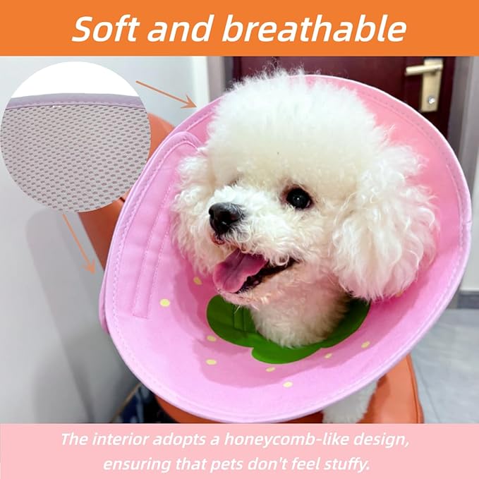 Soft Dog Cone Collar for Dogs After Surgery, Adjustable Dog Recovery Cone Collar for Medium Small Puppy Dogs and Cats to Stop Licking (Donut S)