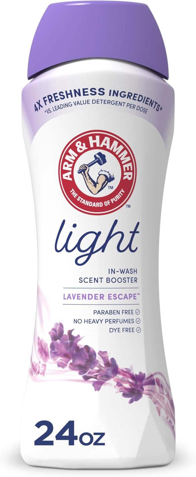 ARM & HAMMER Light In-Wash Scent Booster, Laundry Scent Booster Lavender Escape scent, 24 Oz