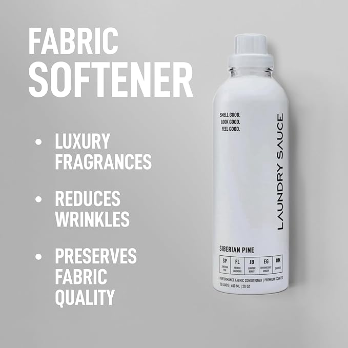 Laundry Sauce - Laundry Fabric Softener (Siberian Pine) Luxury Fragrance, Softens & Preserves Fabric, Reduces Wrinkles, 19 Fl Oz