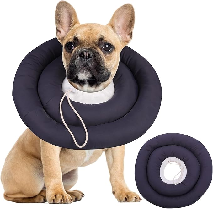 IDOMIK Dog Recovery Collar, Waterproof Soft Dog Cone After Surgery, Comfy Protective Elizabethan Collar Alternative for Dogs Cats, Adjustable Pet Neck Donut Cone Anti-Licking Biting Wounds,Grey,3XL
