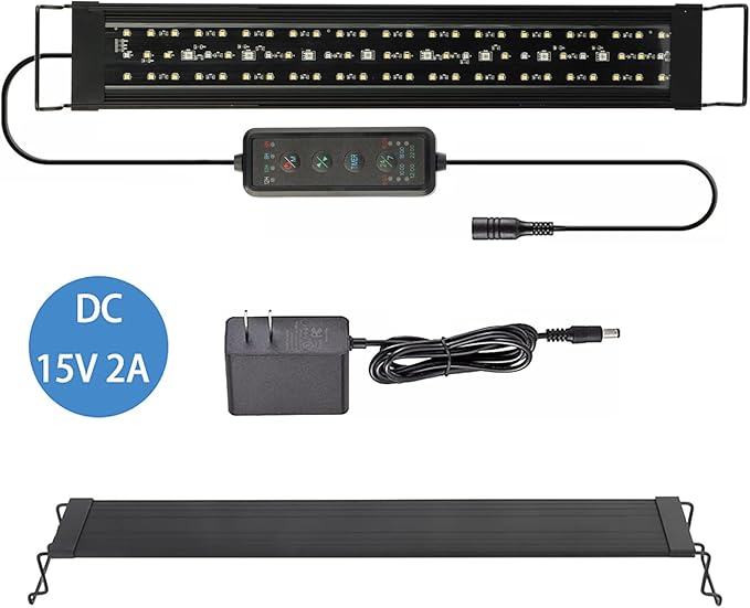 OYO WATER 20"-28" Aquarium LED Light with Timer, 24/7 Cycle, 5 Dimmable Brightness, Sunrise/Sunset Simulation for 10/20/30/55 Gallon Fish Tank
