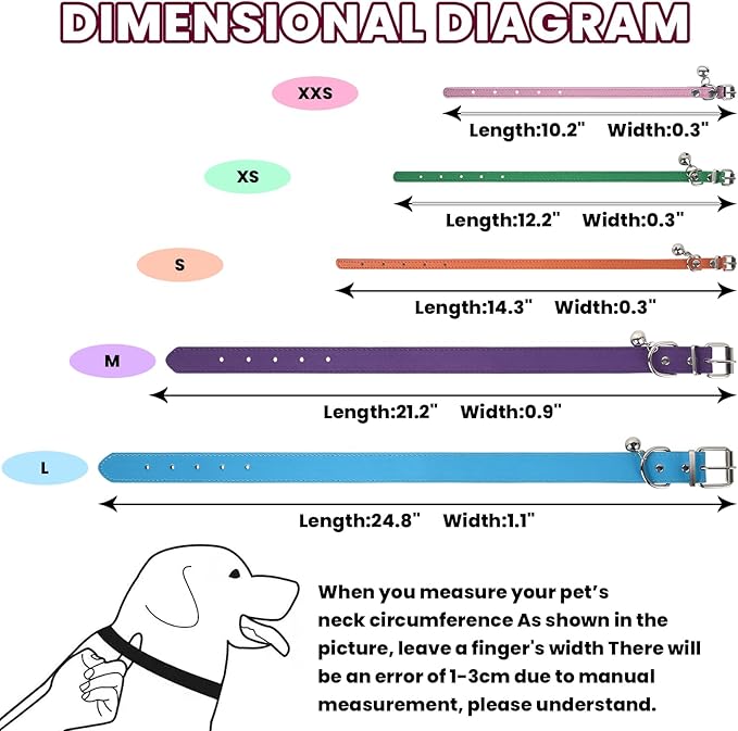 S Dog Collar for Small Dogs Adjustable Dog Collars Cat Collar for Small Medium Large Dogs 3/8 inch Width (Blue, S)