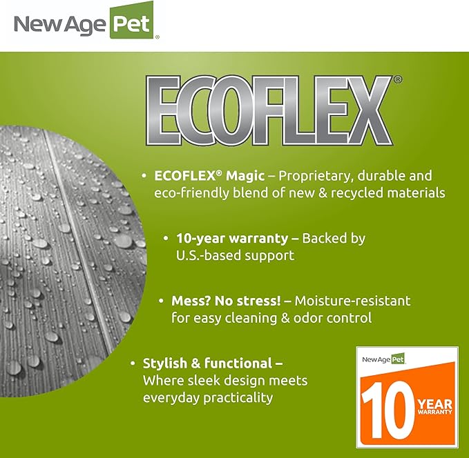 New Age Pet ECOFLEX 60-Inch Mojave Reptile Lounge in Maple- Durable, Moisture-Resistant Wood Plastic Composite Habitat with Vented Side Panels, Removable Sliding Glass Doors & Lock