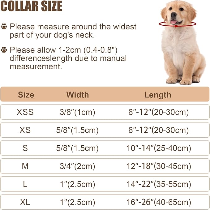 Reflective Dog Collar with Buckle Adjustable Safety Nylon Collars for Small Medium Large Dogs, Black XS