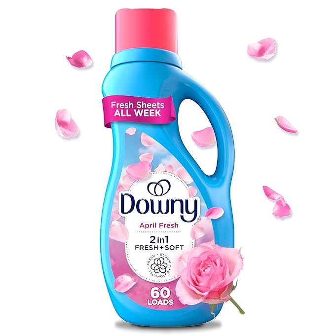 Downy Soft, 2 in 1 Soft and Fresh Liquid Fabric Softener, April Fresh, 44 fl oz, 60 Loads, Fabric Conditioner Liquid provides softness and freshness for fabrics
