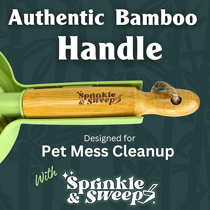 Sprinkle & Sweep Pet Accident Cleanup for all Hard Surface - Non Toxic Quick Pet Mess Cleaner & Odor Remover for Urine, Poop, Vomit, Diarrhea & Potty Training (1Bag + Sweepr Kit + 1 Spray)
