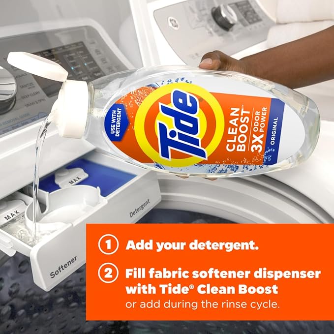 Tide Deep Cleansing Fabric Rinse with 3X Odor Power, Original Scent, 48 oz