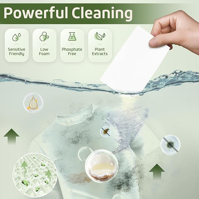Poesie Laundry Detergent Sheet Sage Breeze Scent 160 Count Washer Sheets Detergent for Travel RV Trip Camping Home Dorm