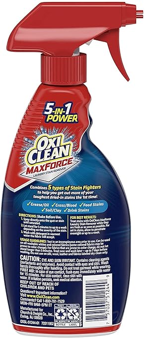 OxiClean Max Force 5 in 1 Power Laundry Stain Remover Spray, 12 oz - 2 PK