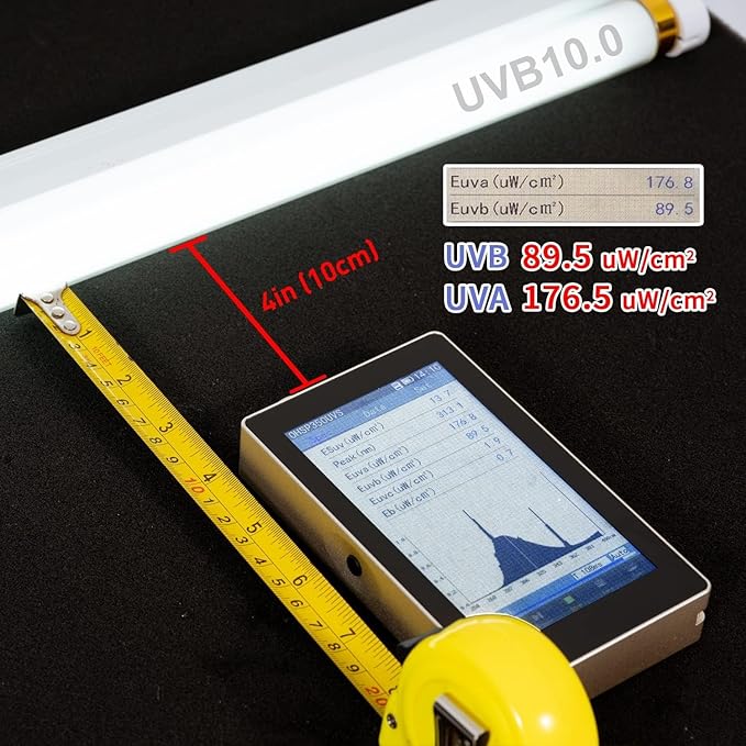 Hypool T8 Strip UVB UVA Reptile Lighting Fixture with 18-Inch 15 Watt UVB 10.0 Fluorescent Bulb Combo Kit, 10-Percent UVB Desert Pet Habitat Light for Reptiles Amphibian, 1 Pack, White