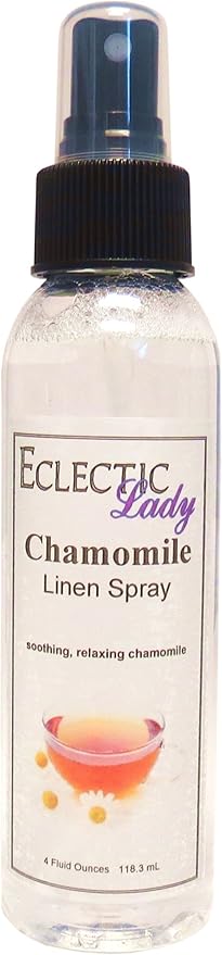 Chamomile Linen Spray (Double Strength), 16 ounces - Eclectic Lady Sheet and Linen Spray - No Artificial Colors, Parabens, or Preservatives - Long-Lasting Scent for Bed, Fabric & Pillow