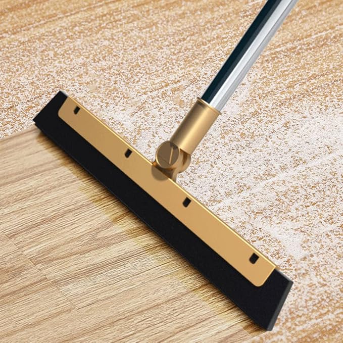 GANAZONO Broom Dustpan Scraper Set Long Handle Stand Up Broom Combo Dustpan for Home Kitchen Room Office Lobby Floor