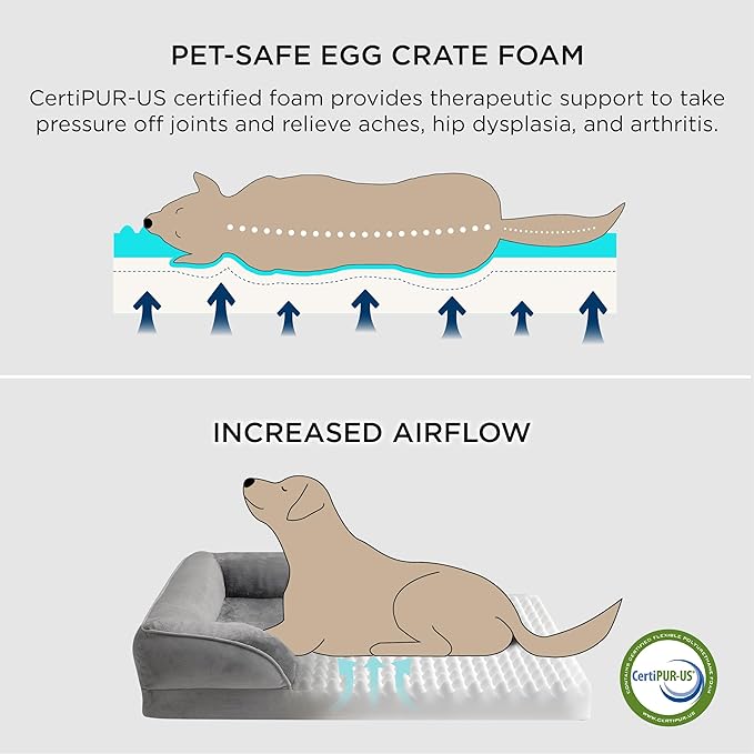 Bedsure XXL Orthopedic Dog Bed for Extra Large Dogs - Waterproof Giant Dog Cat Bed, Comfort Dogs Couch Sofa with Washable Removable Cover, Pet Bed with Nonskid Bottom, Boreal Canopy Green, 52"