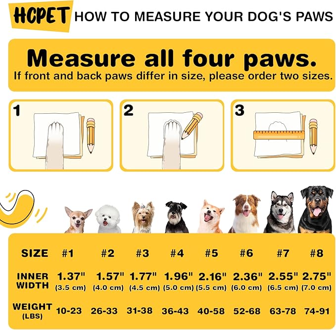 Hcpet Dog Shoes for Large Dogs, Breathable Dog Booties for Small Medium Dogs, Anti-Slip Dog Boots & Paw Protectors for Hot Pavement Winter Snow Hiking with Reflective Straps Orange Size 6