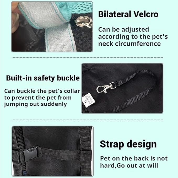 Portable Pet Carrier Backpack, Adjustable Pet Front Cat Dog Carrier Backpack Travel Bag for Small Medium Dogs Cats Puppies, Cat Backpack Carrier for Hiking Cycling (D, L)