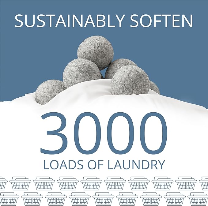 GLEENER Dryer Dots Fabric Softener | 100% New Zealand Wool | Extra large 3 pack | Grey (3)