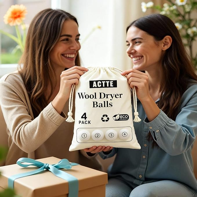 Wool Dryer Balls Laundry, XL(2.7") 4 Pack, Premium Fabric Softener Ball, Reusable, Anti Static, Chemical Free Natural Wool Balls for Dryer, Laundry Dryer Balls – 100% New Zealand Wool