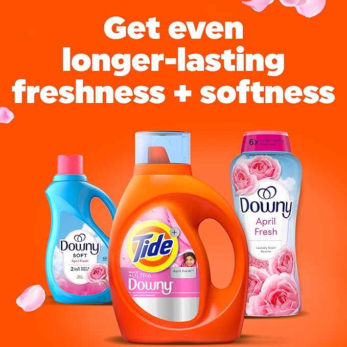 Tide Plus Boost of Ultra Downy Liquid Laundry Detergent, April Fresh Scent, 148 fl oz, 105 Loads, Laundry Detergent Liquid with Long-Lasting Freshness
