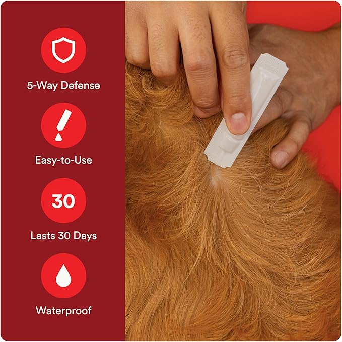Ultra Flea and Tick Prevention for Dogs - Dog and Puppy Treatment and Control - Mosquito Repellent - Small, Fast Acting Waterproof Topical Drops, 6 Month Supply