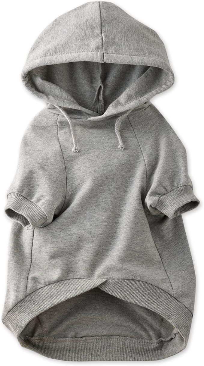 Rocky – The Orginal Lightweight Hooded TEE 100% Organic Cotton Dog Hoodie Pet Coat Sweater for Small, Medium, Large Dogs, Heather Gray, Medium