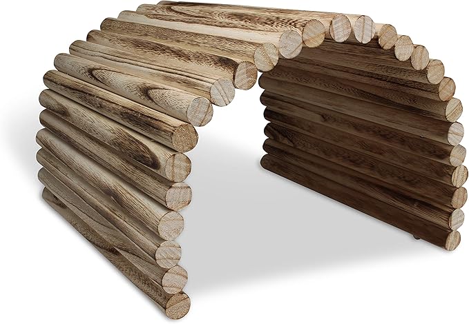 Flexible Wood Hideout - Extra Large - House, Tunnel, Ramp, Bridge, Tube for Guinea Pigs, Ferrets, Hedgehogs, Chinchillas, Small Rabbits, and Other Small Animals - Accessories, Toys, and Supplies