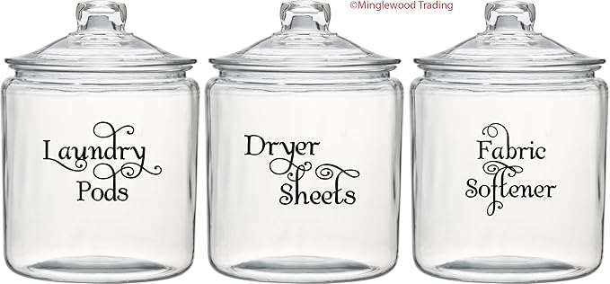 Light Brown - Laundry Room Vinyl Decal Set - Laundry Pods - Fabric Softener - Dryer Sheets - V2
