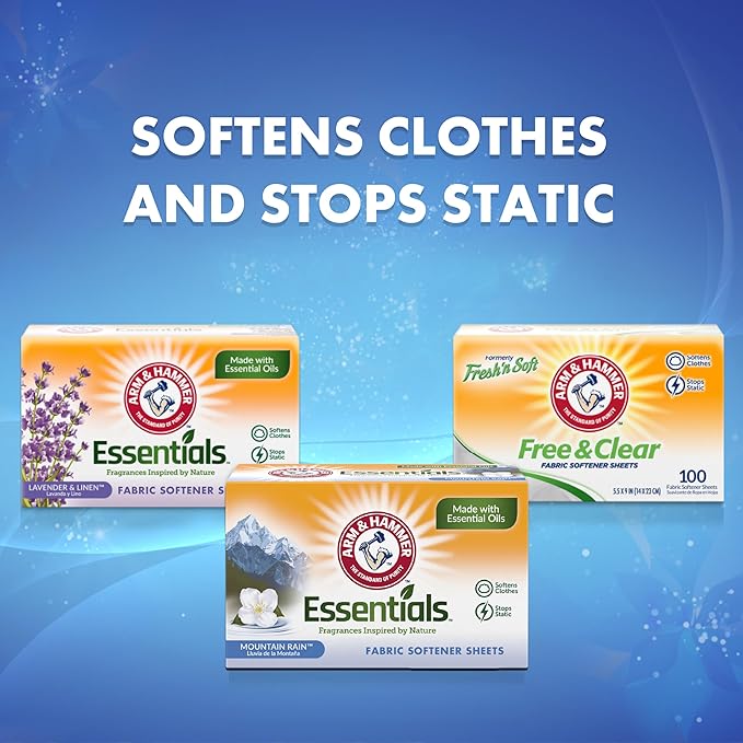 ARM & HAMMER Fabric Softener Sheets, Mountain Rain 144ct
