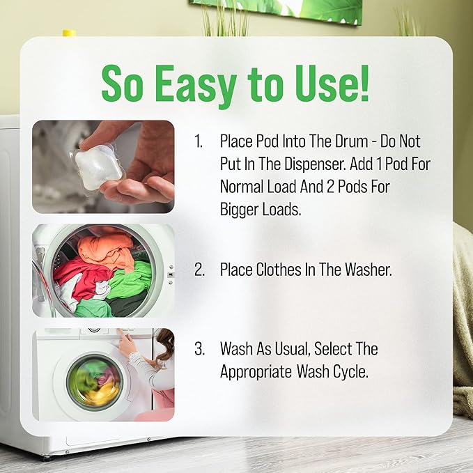 Rockin' Green Laundry Detergent Pods, Plant-based, All Natural, Vegan & Biodegradable Odor Fighter, Safe for Sensitive Skin (Unscented, Active Wear 40 Pods)
