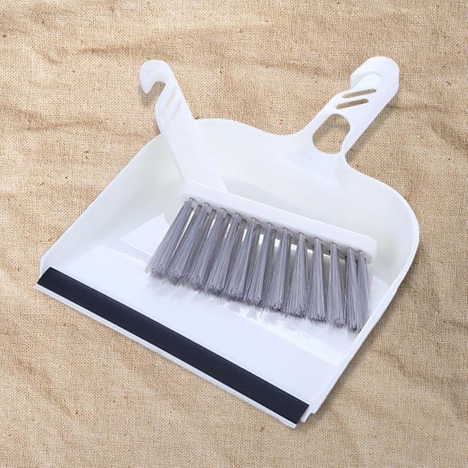 NOLITOY Mini Broom and Dustpan Set 2 Packs White Desktop Cleaning Supplies Table Sweeping Tools for Kitchen Home Office Tea Table Cleanup