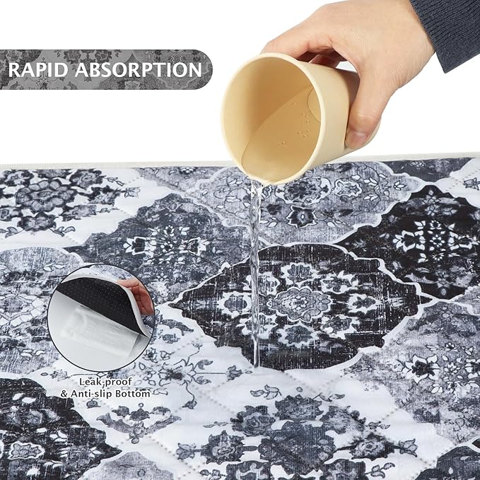 IEUUMLER Washable Pee Pads for Dogs, 2 Pack Reusable Pee Pads for Dogs Non-Slip Grip, Super Absorbent Waterproof Puppy Pads for Potty Training, Playpen, Crate, Whelping Box EU011 Black Grey, 41x41