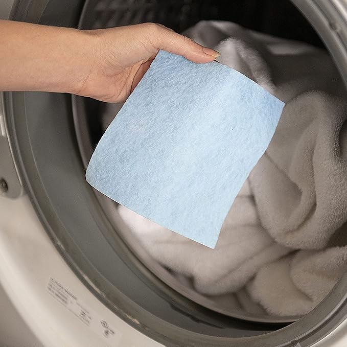 WashEZE (10 Ct) All in One Laundry Sheets Scented - Detergent-Fabric Softener-Stain Fighter - Static Guard Soap Sheet -All in One Detergent Sheet- Travel and Dorm Friendly